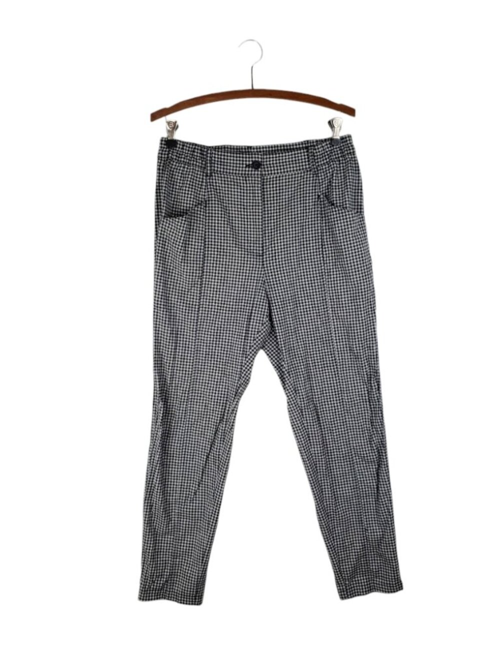 Silence & Noise High Rise Black White Gingham Checkered Mom Pants Womens 4